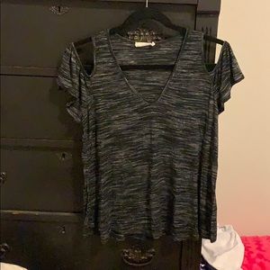 Lush Black Cold Shoulder Top